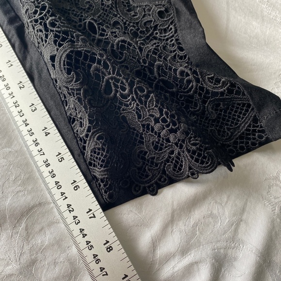 Moffi Women's Black Pull On Stretchy Capri‎ Pants with Lace Accents Size XXL - Picture 10 of 11